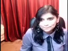 During a webcam solo performance, a plump Indian honey dances and takes off her clothes.